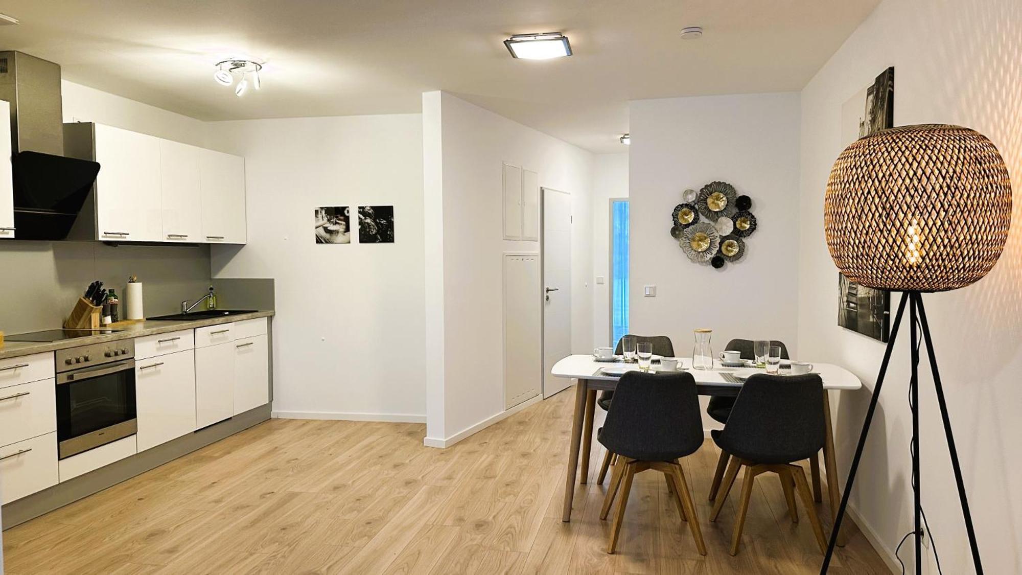 Bohnapartments - Nordkap-Suiten - Gratis Parkplatz - Moderner Neubau - Erdgeschoss - Fussbodenheizung Erfurt Chambre photo